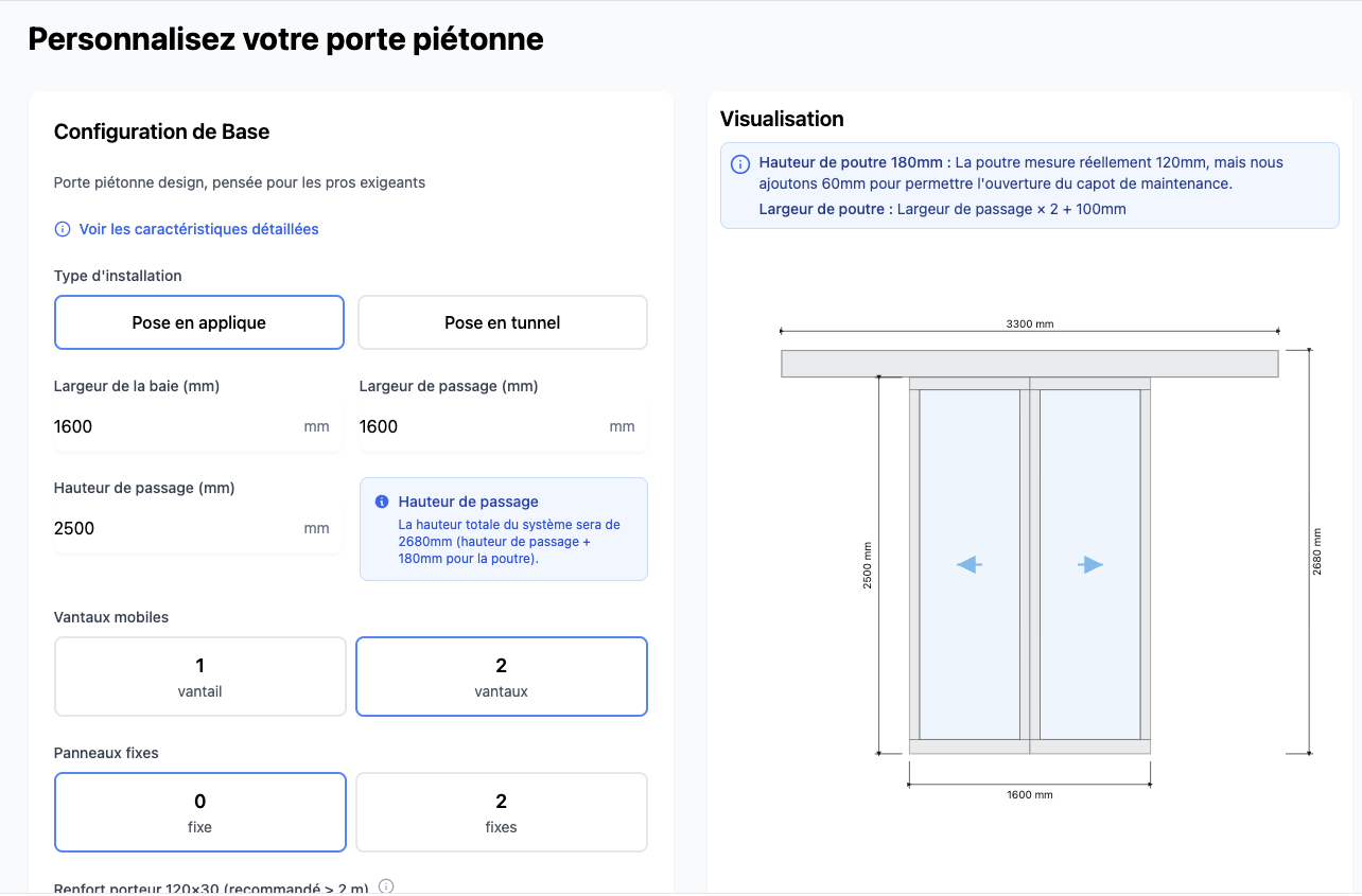 Le configurateur en ligne SlideX